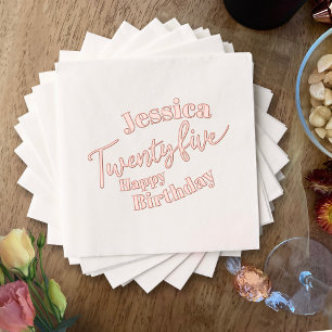 25th Birthday party Twenty five script rose gold Foil Napkins
