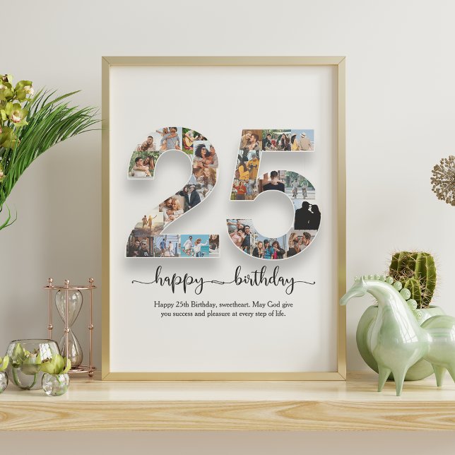 25th Birthday Photo Collage Poster (Creator Uploaded)