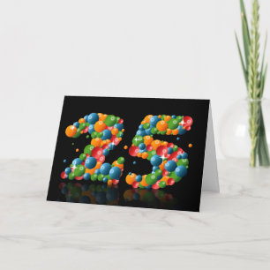 25th birthday with numbers formed from balls card