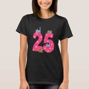 25th Cat Birthday Celebrant 25 Year Old Kitten Bda T-Shirt
