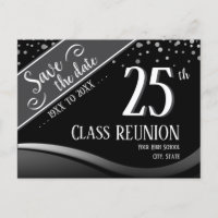 25th Class Reunion Elegant black