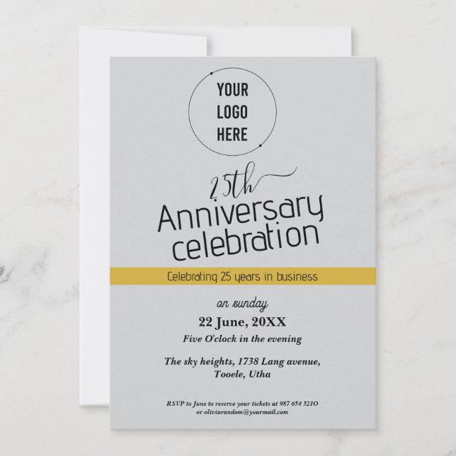 25th company anniversary celebration invitation (Front)