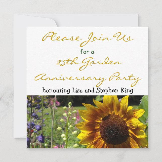 25th Garden Anniversary Party Invitation (Front)