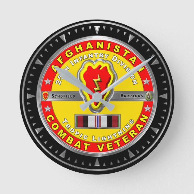 25th Infantry Division “Afghanistan Veteran” Round Clock (Front)