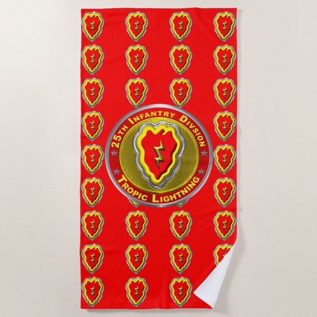 25th Infantry Division  Beach Towel (Front)