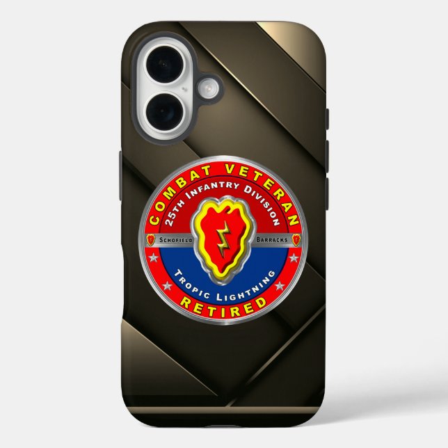 25th Infantry Division Retired Veteran Case-Mate iPhone Case (Back)