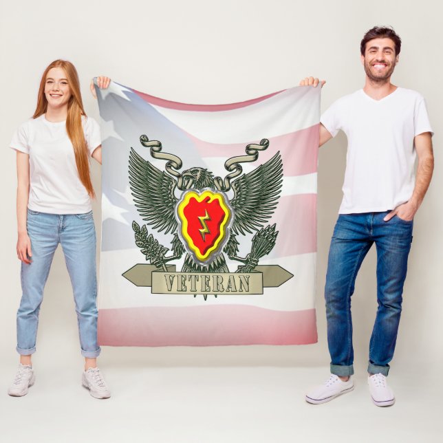 25th Infantry Division Veteran Fleece Blanket (In Situ)