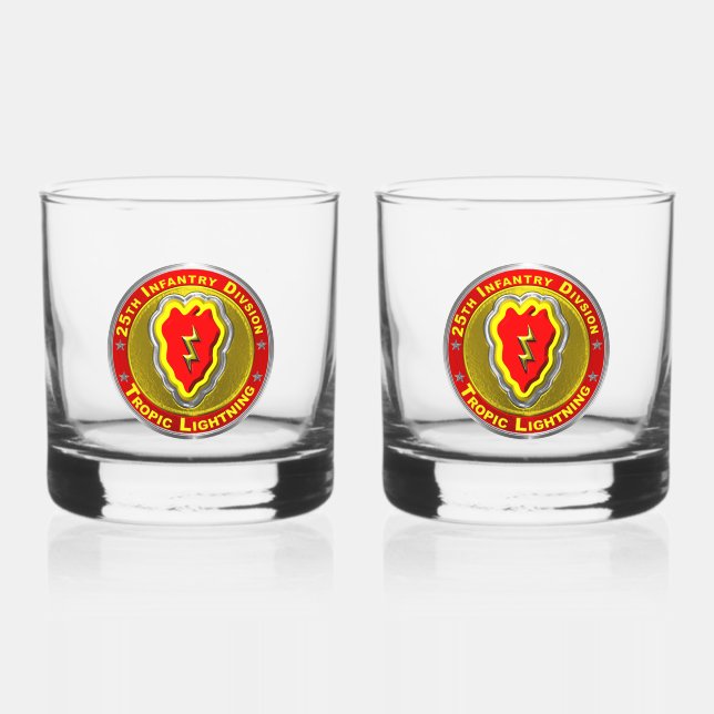 25th Infantry Division Whiskey Glass (Front)