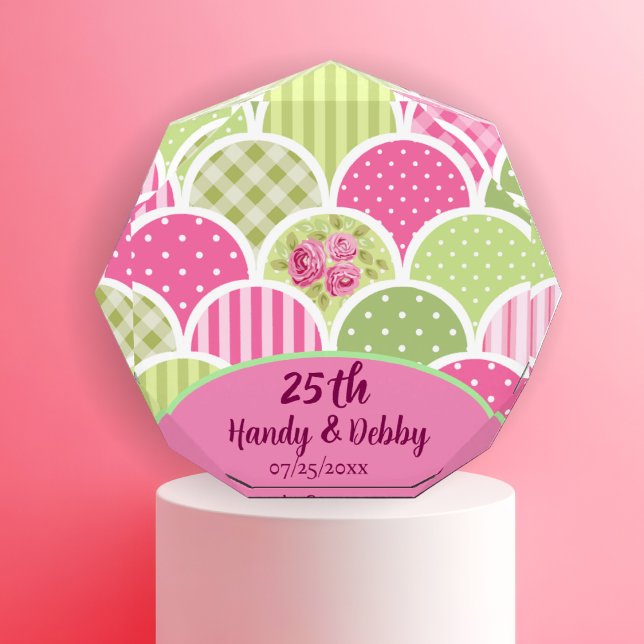 25th Modern Floral Pink Anniversary Photo Block  (Creator Uploaded)