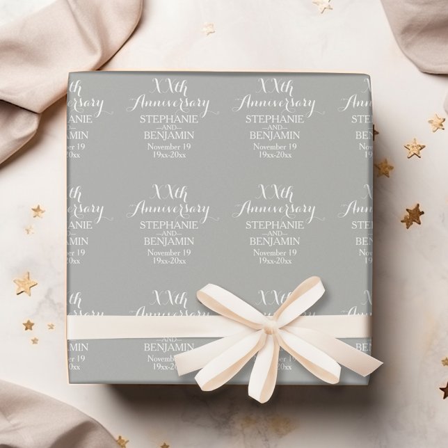 25th or Other Wedding Anniversary Personalised Wrapping Paper (Personalized Wedding Anniversary Wrapping Paper)