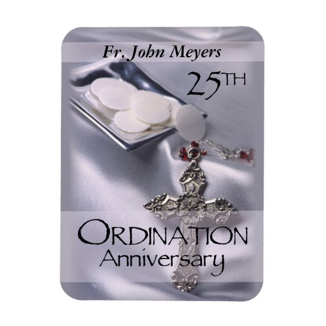 25th Ordination Anniversary Cross Host Magnet (Vertical)