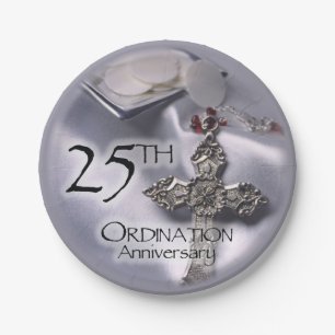 25th Ordination Anniversary Cross Host Paper Plate