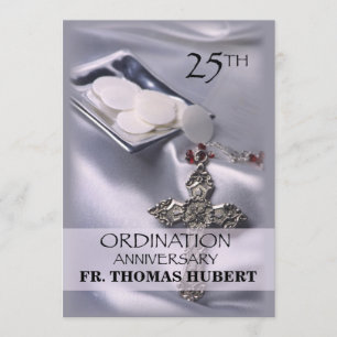 25th Ordination Anniversary Invitation Cross Host