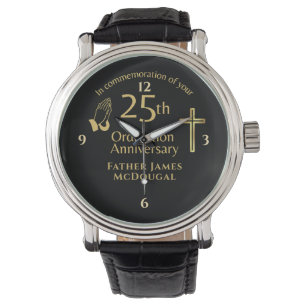 25TH Ordination Anniversary Priest PERSONALIZED Watch