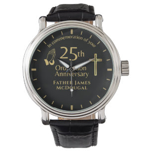 25TH Ordination Anniversary Priest PERSONALIZED Watch