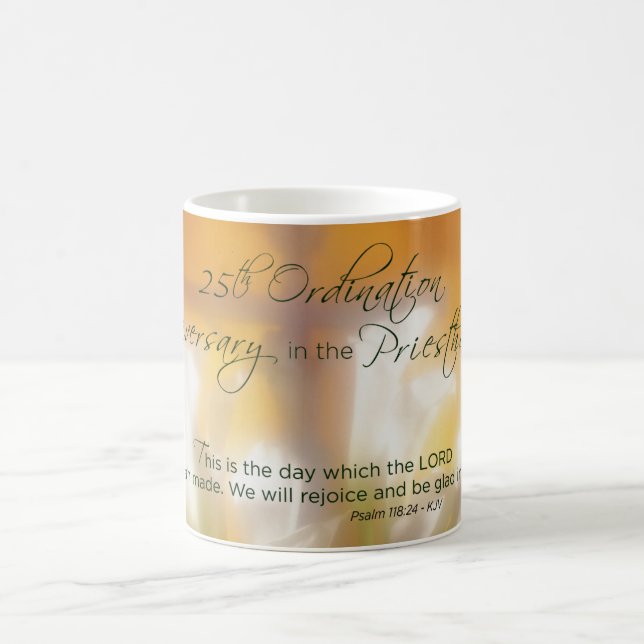 25th Ordination Anniversary Priesthood Lilies Coffee Mug (Center)