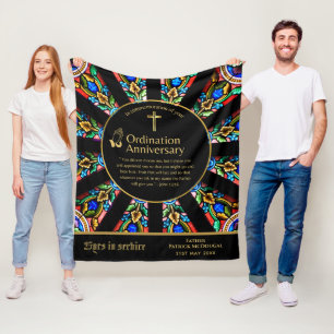 25th Pastor Priest Anniversary Gift Ordination ANY Fleece Blanket