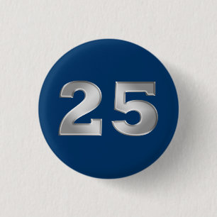 25th Silver Anniversary Buttons