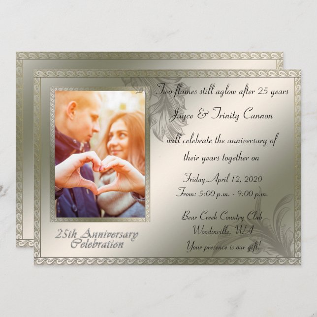 25th Silver Anniversary Celebration Invitation (Front/Back)