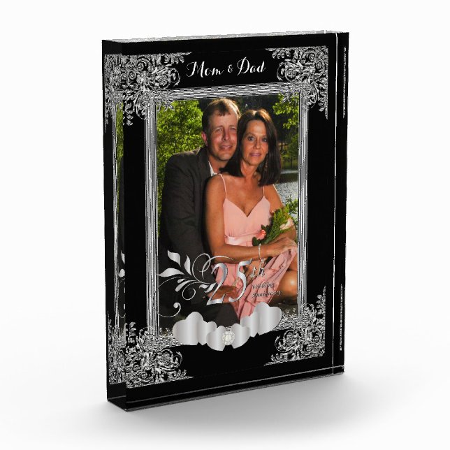 25th Silver Anniversary - DIY Photo Template Block (Left)