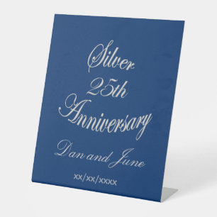 25th Silver Anniversary Formal Personalised Pedestal Sign