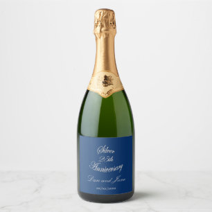 25th Silver Anniversary Formal Personalised Sparkling Wine Label