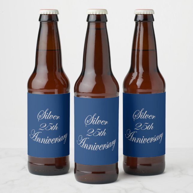 25th Silver Anniversary Logo Beer Bottle Label (Bottles)