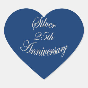 25th Silver Anniversary Logo Heart Sticker