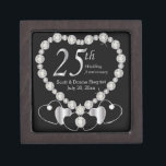 25th Silver Anniversary Personalise Gift Box<br><div class="desc">25th Anniversary Keepsake Gift Box. 100% Customisable. Ready to Fill in the box(es) or Click on the CUSTOMIZE button to add, move, delete, resize or change any of the font or graphics. Made with high resolution vector and/or digital graphics for a professional print. NOTE: (THIS IS A PRINT. All zazzle...</div>