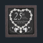 25th Silver Anniversary Personalise Gift Box<br><div class="desc">25th Anniversary Keepsake Gift Box. 100% Customisable. Ready to Fill in the box(es) or Click on the CUSTOMIZE button to add, move, delete, resize or change any of the font or graphics. Made with high resolution vector and/or digital graphics for a professional print. NOTE: (THIS IS A PRINT. All zazzle...</div>