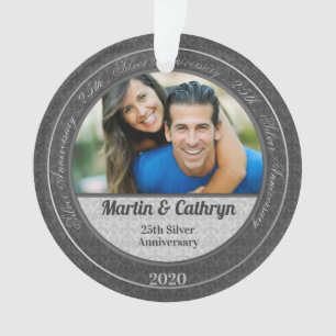25th Silver Anniversary Photo Ornament