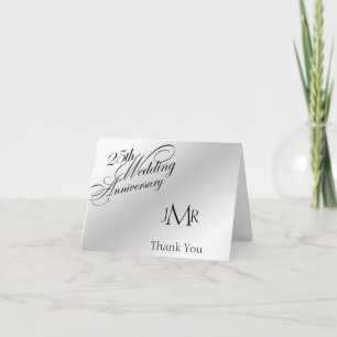 25th Silver Anniversary Thank You Card
