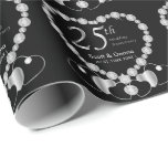 25th Silver Anniversary Wrapping Paper<br><div class="desc">25th Silver Anniversary Gift Wrapping Paper ready for you to personalise. ⭐This Product is 100% Customisable. Graphics and / or text can be added, deleted, moved, resized, changed around, rotated, etc... 99% of my designs in my store are done in layers. This makes it easy for you to resize and...</div>