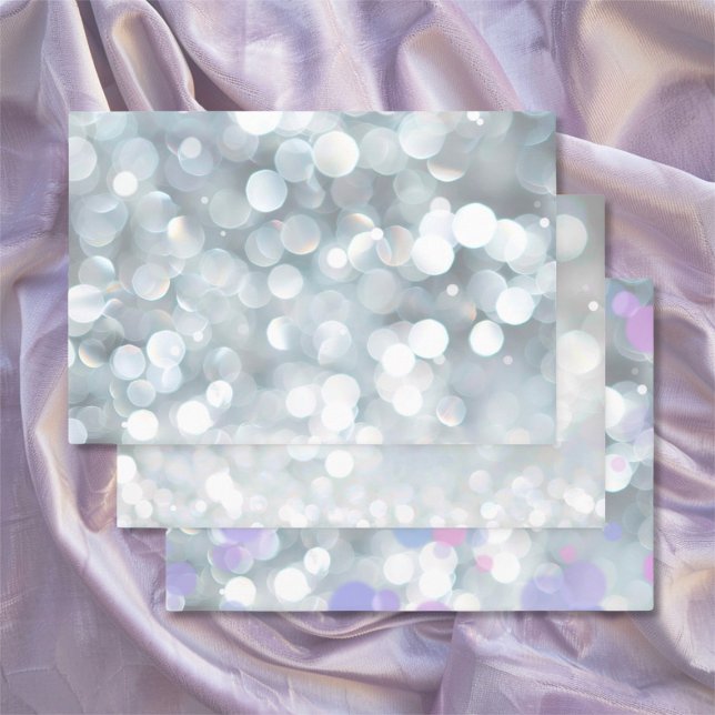 25th Silver Anniversary  Wrapping Paper Sheet (25th Silver Wedding Anniversary (bokeh) 3 wrapping paper sheets)