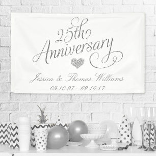25th Silver Wedding Anniversary Banner