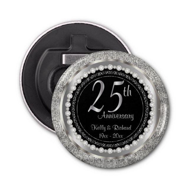 25th Silver Wedding Anniversary Bottle Opener (Front)