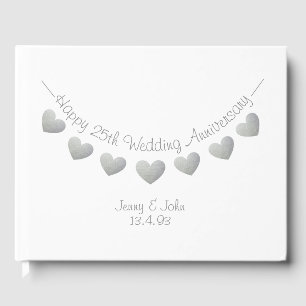 25th Silver Wedding anniversary bunting design Guest Book