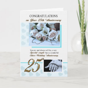 25th Silver Wedding Anniversary Card