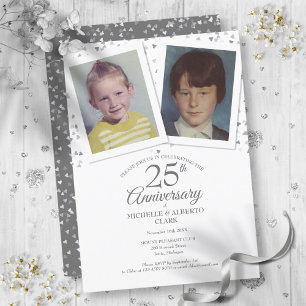 25th Silver Wedding Anniversary Childhood Photos Invitation