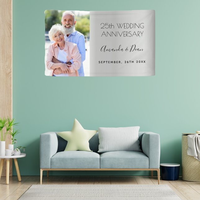 25th silver wedding anniversary custom photo banner (Creator Uploaded)