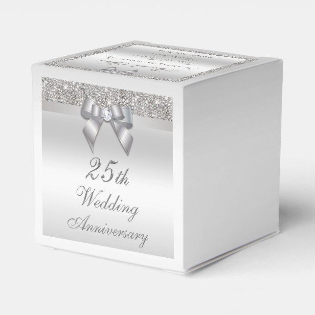 25th Silver Wedding Anniversary Custom Thank You Favour Box (Back Side)