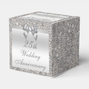 25th Silver Wedding Anniversary Custom Thank You Favour Box