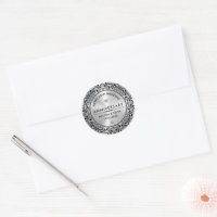 25th Silver Wedding Anniversary Gift Black Swirls 