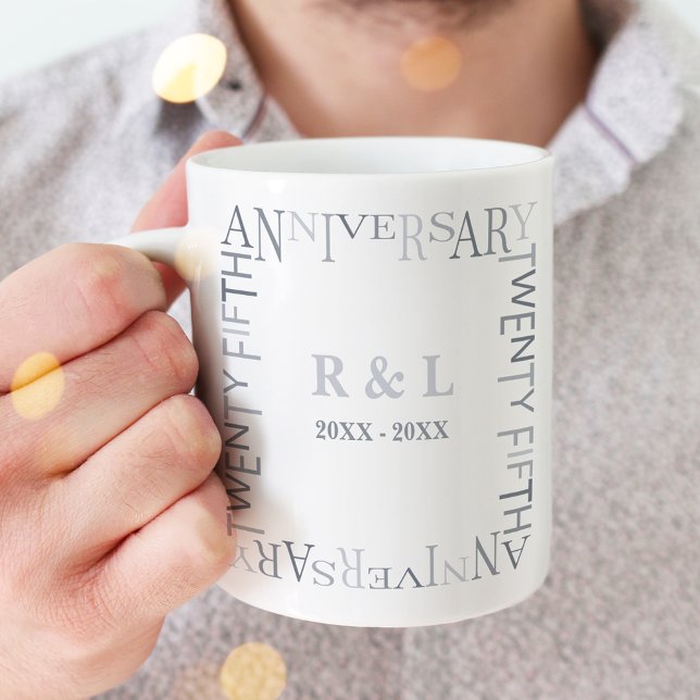 25th Silver Wedding Anniversary Gift Coffee Mug (Creator Uploaded)