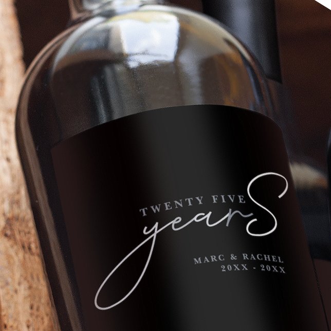 25th Silver Wedding Anniversary Gift Wine Label (Creator Uploaded)