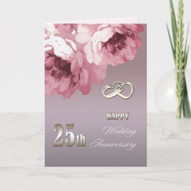 25th Silver Wedding Anniversary Greeting Cards (Front)