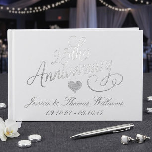 25th Silver Wedding Anniversary Guest Book