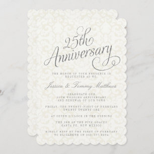 25th Silver Wedding Anniversary Invitations
