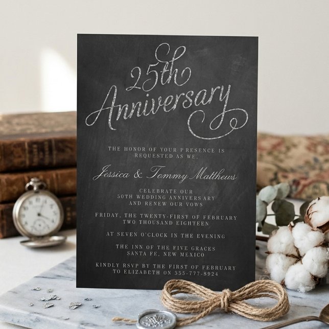 25th Silver Wedding Anniversary Invitations (Creator Uploaded)