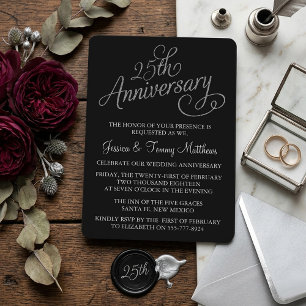 25th Silver Wedding Anniversary Invitations